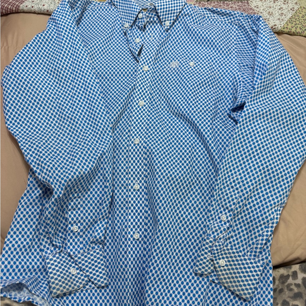 Wrangler Blue Diamond Pattern Men's Shirt